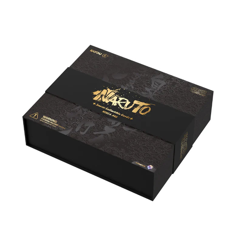 Kayou Naruto Smriti Ninja Age Premium Collector Box featuring artwork of Naruto Uzumaki, containing 16 booster packs and one exclusive PR card.